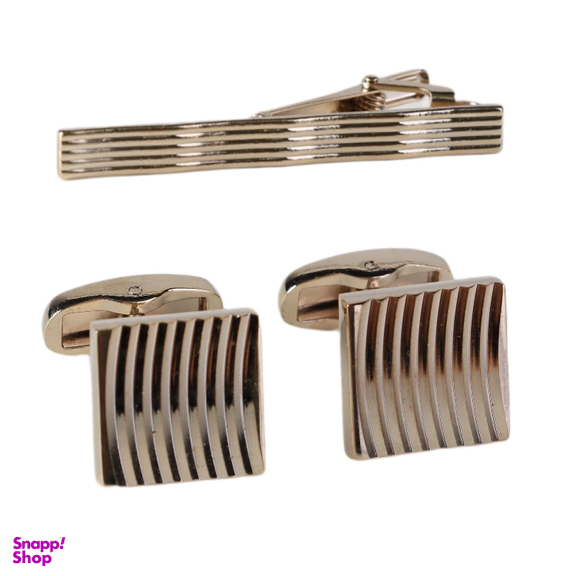 ست دکمه سردست و گیره کراوات مردانه نسن مدل NT10