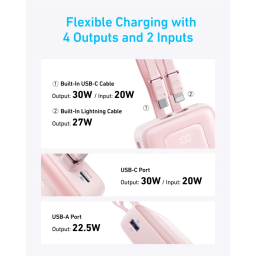 پاوربانک انکر مدل A1681 ظرفیت 20000 میلی آمپر ساعت به همراه کابل لایتنیگ و USB Type-C
