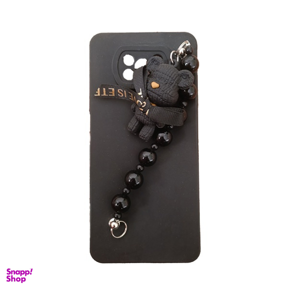 قاب گوشی موبایل مدل خرسی کد 111 مناسب شیائومی Poco X3 به همراه بند آویز مرواریدی