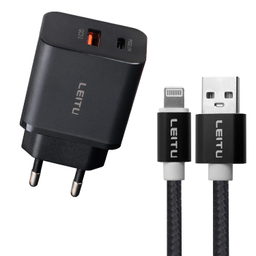 شارژر دیواری 22.5 وات لیتو مدل LH-32 به همراه کابل تبدیل Lightning