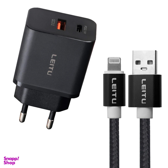 شارژر دیواری 22.5 وات لیتو مدل LH-32 به همراه کابل تبدیل Lightning