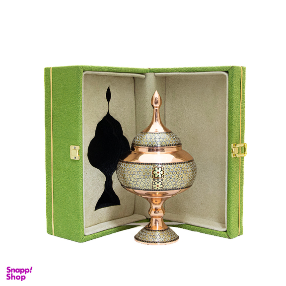 شکلات خوری مسی مدل خاتم کاری کد 8231 همراه با باکس هدیه