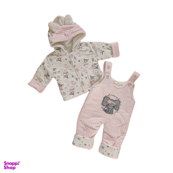 کاپشن نوزاد طرح فیل کد 222 رنگ صورتی