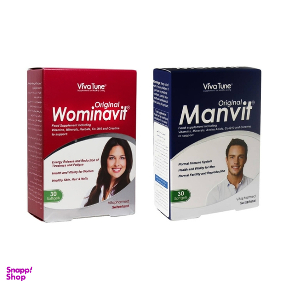 سافت ژل من ویت اورجینال ویوا تیون بسته 30 عددی و سافت ژل وومناویت اورجینال ویوا تیون بسته 30 عددی مجموعه 2 عددی