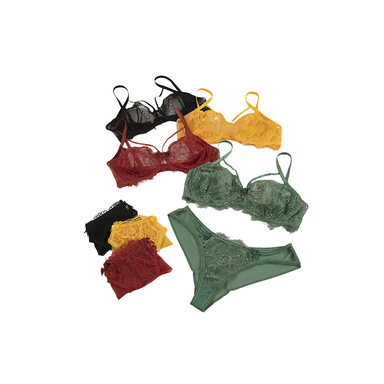 ست شورت و سوتین توری فنردار بارون کد 345 رنگ مشکی