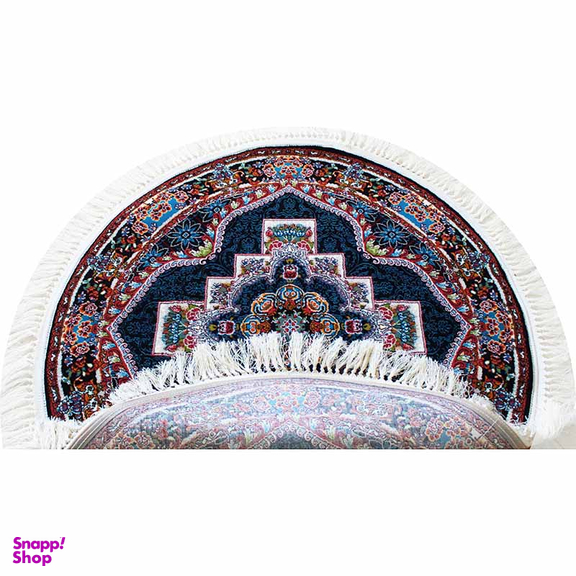 فرش ماشینی مدل گرد طرح ناردون رنگ سرمه ای