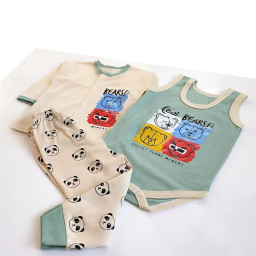 ست 3 تکه لباس نوزادی مدل خرس کد 4047