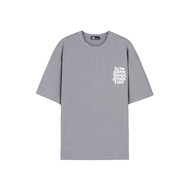 تیشرت زیگ مدل Slow down رنگ طوسی