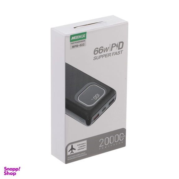 پاوربانک 66 وات مودم کت مدل MPB-022 ظرفیت 20000 میلی آمپر ساعت
