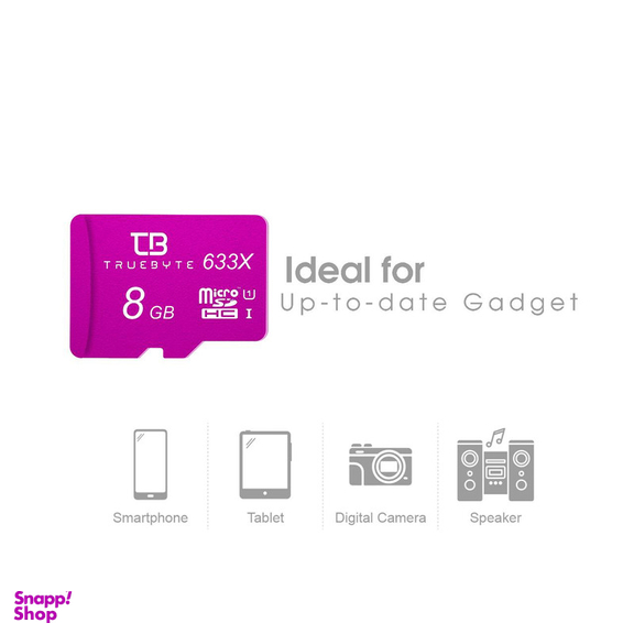 کارت حافظه microSDHC تروبایت مدل 633X کلاس 10 استاندارد UHS-I U1 سرعت 95MBps ظرفیت 8 گیگابایت به همراه آداپتور SD و کارت خوان