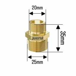 اتصال مغزی برنجی جهانیار مدل 635 سایز 2 به 2.5