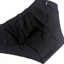 ست شورت و سوتین زنانه پانیذ مدل فنردار گیپور گلدار کد 9013 رنگ مشکی