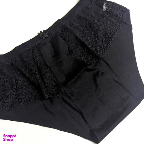 ست شورت و سوتین زنانه پانیذ مدل فنردار گیپور گلدار کد 9013 رنگ مشکی