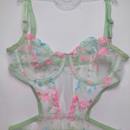 لباس خواب زنانه نوشه پوش مدل بادی توری فنردار کد 907