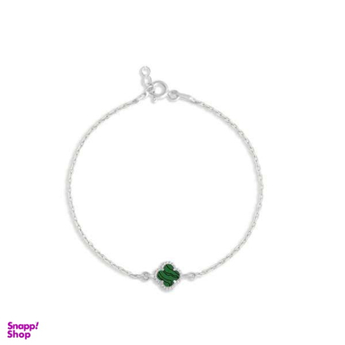 دستبند نقره زنانه مدل ونکلیف سبز کد 03