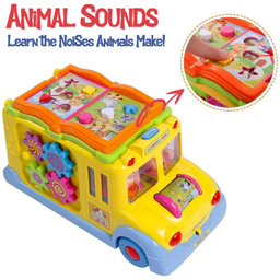 اسباب بازی موزیکال اتوبوس مدرسه هولی تویز مدل 796 Children Electric Bus Music Car