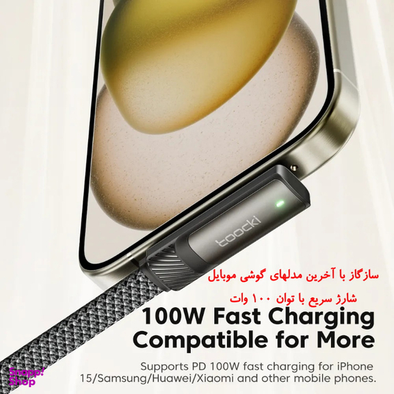 کابل دیتا Type-C توکی مدل 100W TQ-X33C2 طول 1 متر