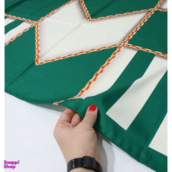 روسری زنانه آنالیا مدل ابریشم دست دوز طرح زنجیری کلاسیک کد ana-2821