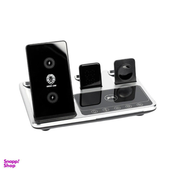 استند شارژر 4 کاره گرین مدل Green Lion 4 in 1 Wireless Charging Station 15W