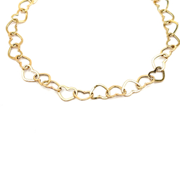 دستبند طلا 18 عیار زنانه طرح قلبی کد 136002