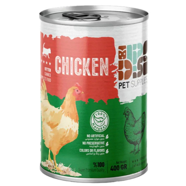 کنسرو نچرال بچه گربه دی پی اس طعم مرغ وزن 400 گرم