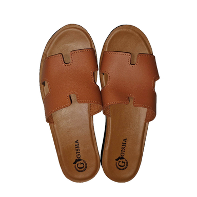 دمپایی زنانه گیشا طرح هرمس رنگ عسلی