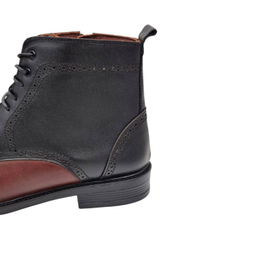 نیم بوت مردانه چرم ریباری مدل Z20 رنگ مشکی قهوه ای