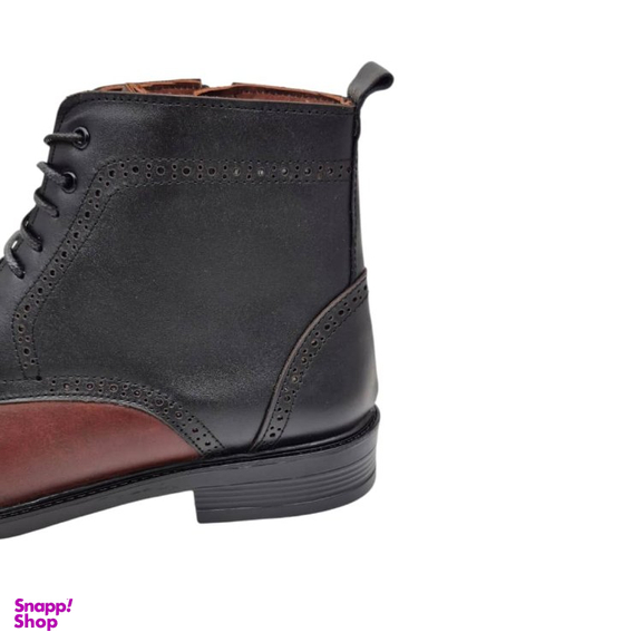 نیم بوت مردانه چرم ریباری مدل Z20 رنگ مشکی قهوه ای