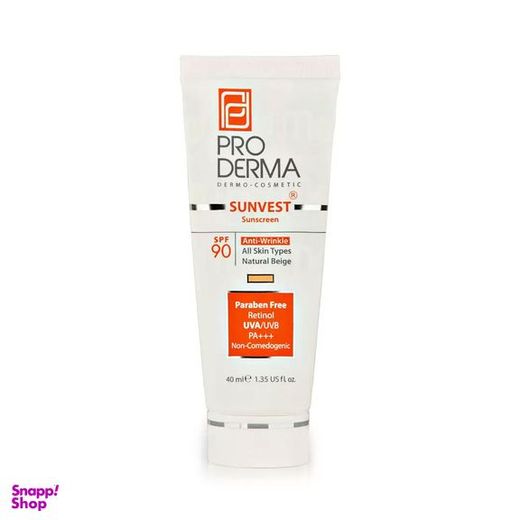 کرم ضد آفتاب ضدچروک پرودرما SPF90 بی رنگ حجم 40 میلی لیتر
