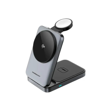 شارژر رومیزی مغناطیسی پاورولوژی مدل Qi2 Multi-Device Hub PWCUQC033