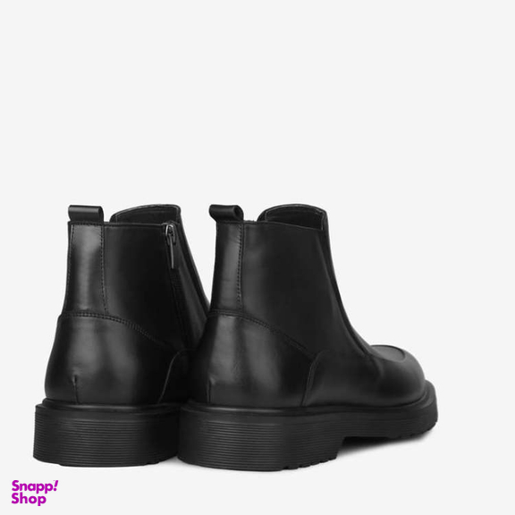 نیم بوت چرم طبیعی مردانه مونو کد J5532-001 رنگ مشکی