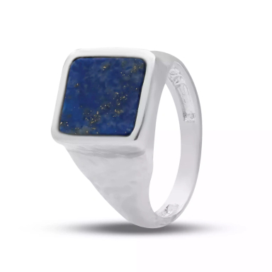 انگشتر نقره مردانه نقره مدل همرد سنگ لاجورد کد 100