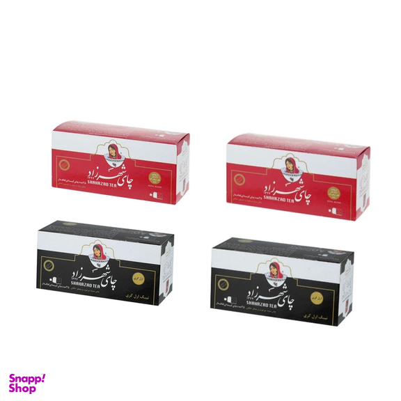 چای کیسه ای شهرزاد ساده و ارل گری مجموعه ۴ عددی