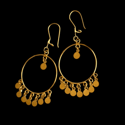 گوشواره طلا 18 عیار زنانه مدل حلقه ای پولکی کد 0045