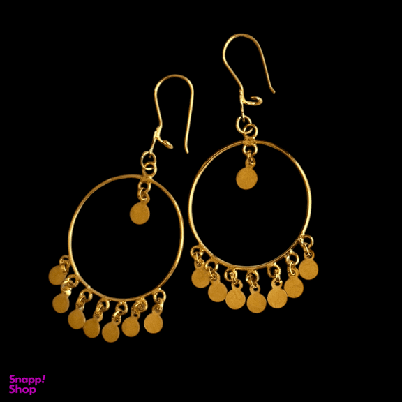 گوشواره طلا 18 عیار زنانه مدل حلقه ای پولکی کد 0045