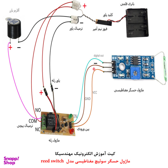 کیت آموزش الکترونیک مهندسیکا مدل ماژول حسگر سوئیچ مغناطیسی Reed-011