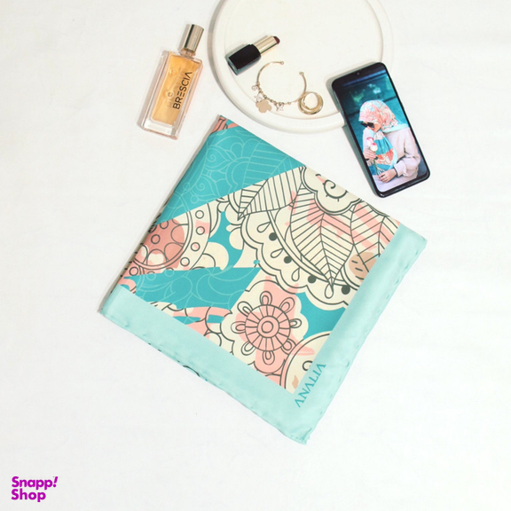 روسری زنانه آنالیا مدل ابریشم مزونی کد 9071