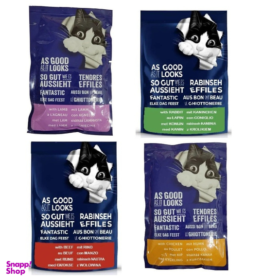 پوچ گربه فلیکس طعم مرغ و گوشت و خرگوش وزن 85 گرم بسته 4 عددی