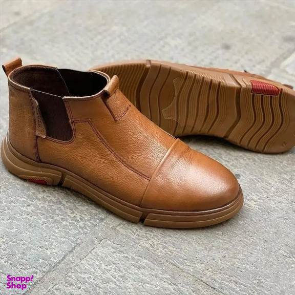 نیم بوت مردانه مدل S3 رنگ گردویی