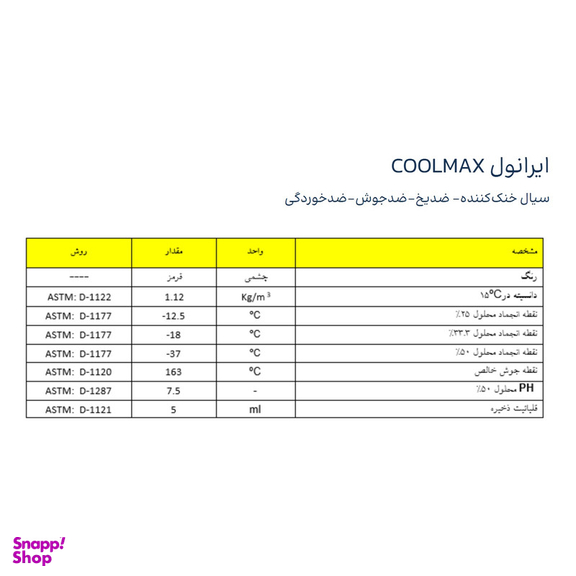 ضدیخ ایرانول مدل COOL MAX حجم 1 لیتر