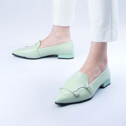 کفش روزمره زنانه چرم کاکتوس ws1038 مدل رنگ پسته ای