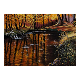 تابلو نقاشی رنگ روغن طرح پاییز کد 420