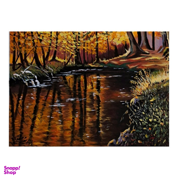 تابلو نقاشی رنگ روغن طرح پاییز کد 420