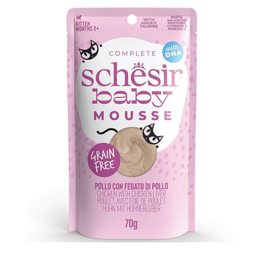 پوچ بچه گربه شسیر مدل Baby Mousse طعم مرغ با جگر مرغ وزن 70 گرم