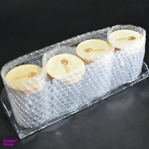 جا ادویه 4 پارچه اشکان مدل دلسا به همراه پایه و پیمانه