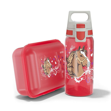 ست قمقمه و ظرف غذای کودک سیگ مدل VIVA SCHOOL SET HORSES