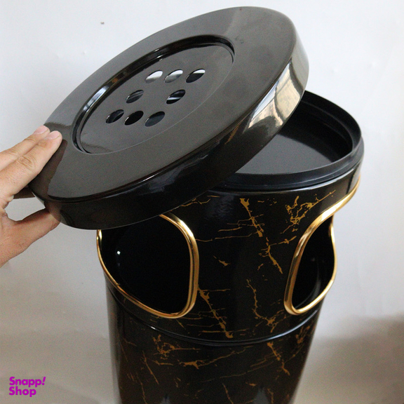 سطل زباله بهازکالا مدل کنارسالنی طرح ماربل کد YP-BZ80-14L