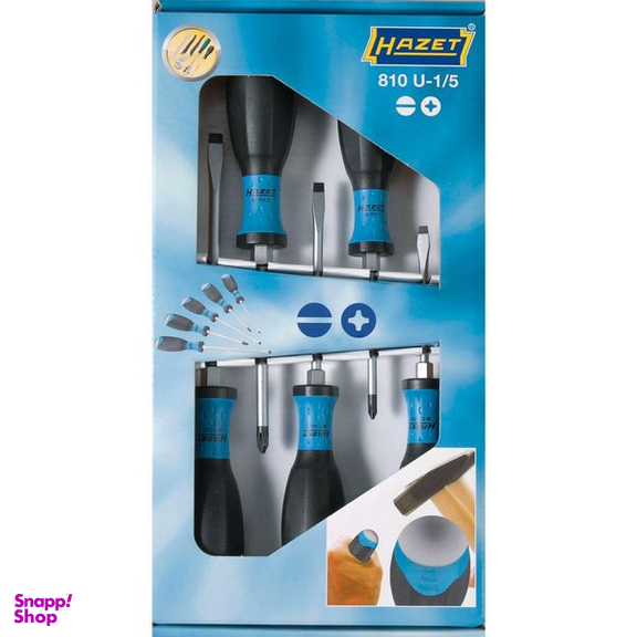 پیچ گوشتی ضربه خور هازت مدل 810 U-1/5 مجموعه 5 عددی