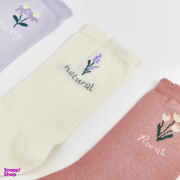 جوراب زنانه ال سی وایکیکی مدل Flowers V2 بسته 5 عددی