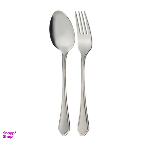 سرویس قاشق و چنگال 12 پارچه ناب استیل مدل ونیز مات